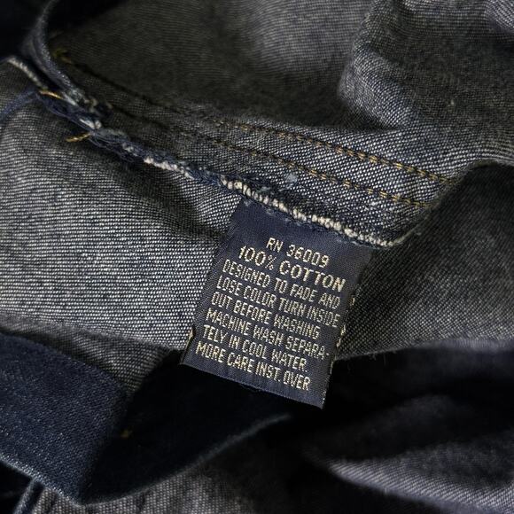 Vintage Calvin Klein Denim Dress Womens Medium Shirtdress Corduroy Chore Barn - Picture 10 of 13